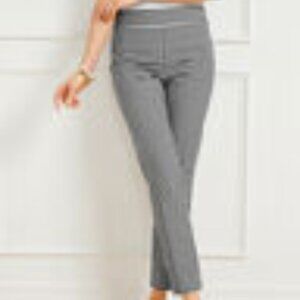 Talbots Chatham Ankle Pant 10 Gingham Navy Blue White Stretch Classic Spring